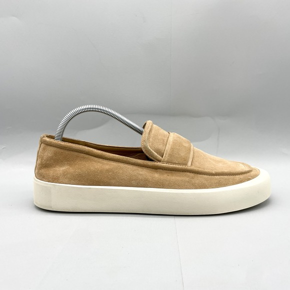 Vince Womens 11 Ghita Penny Loafers Shoes Tan Suede Sneakers Casual Comfy SlipOn - Picture 1 of 14